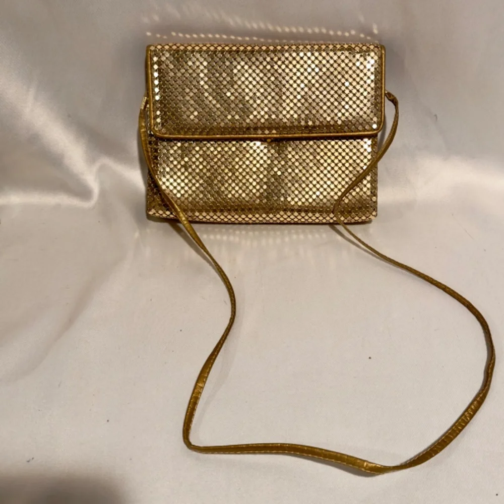 Vintage Whiting & Davis Gold Chainmaille Clutch Flap Purse